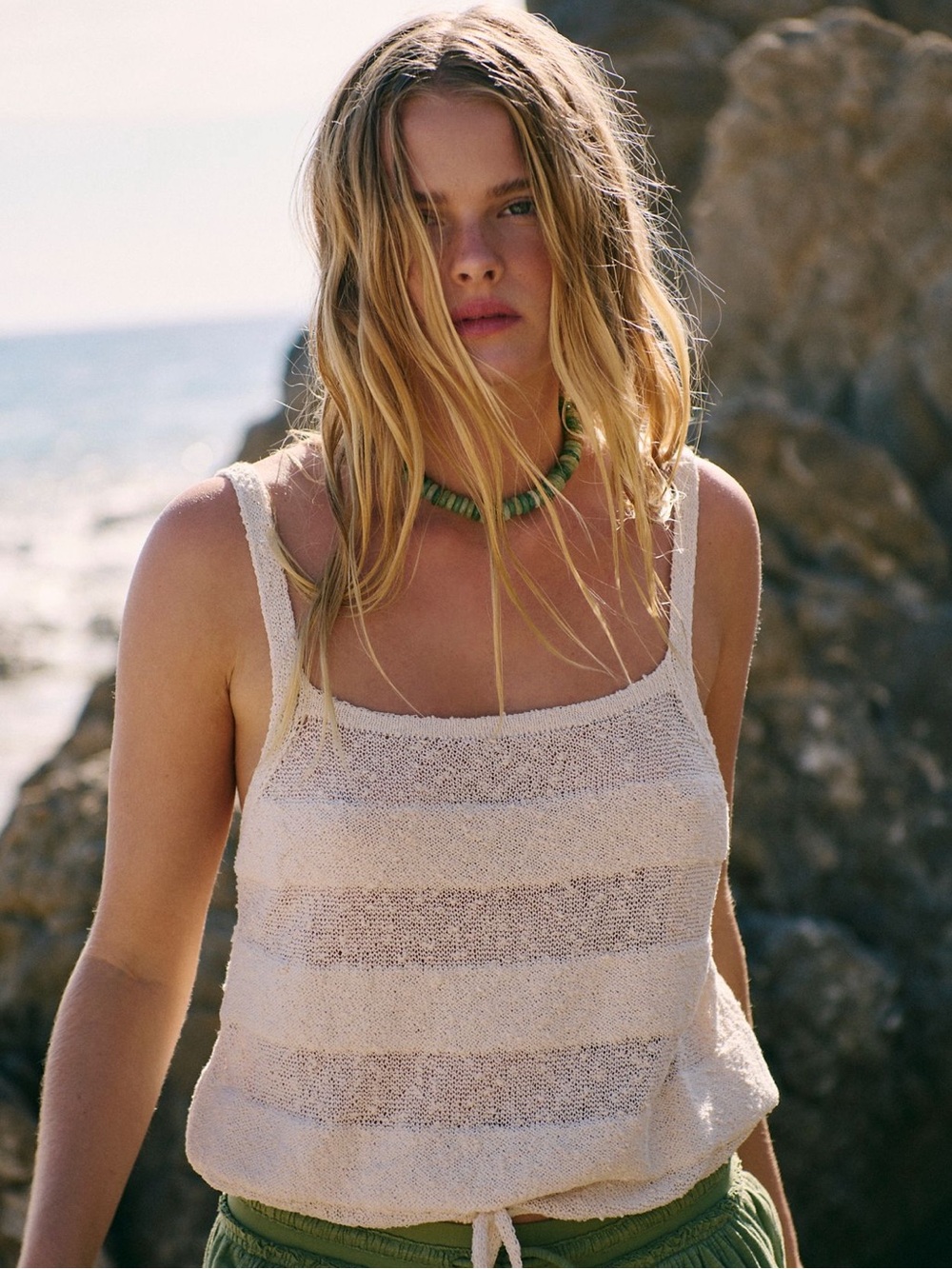 FREE PEOPLE By The Beach Sweater Tank in Natural, NWT, sizes S & M - Picture 3 of 6